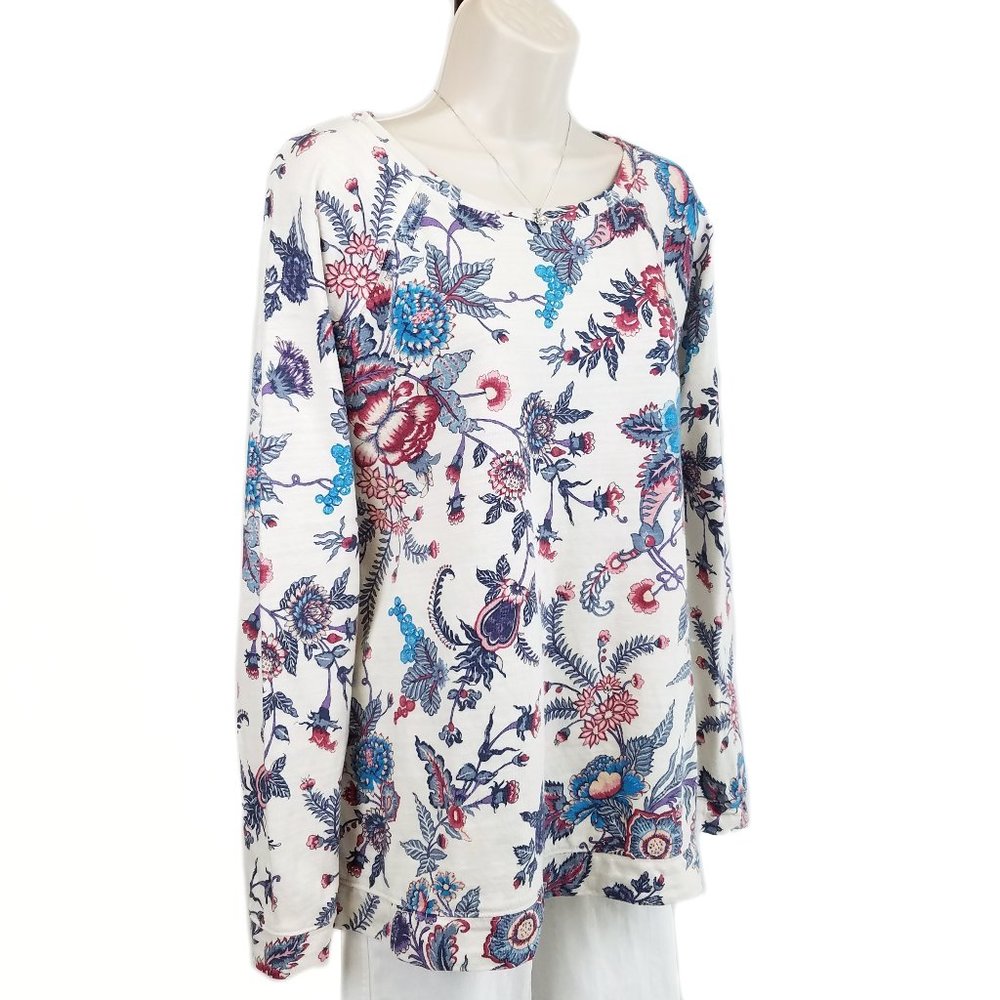 LOFT sweatshirt floral red blue XL